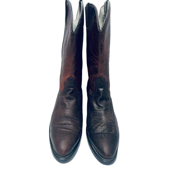 Vtg Durango Men\'s Western Boots Dark Brown Leather Round Toe USA DB663 Size 10.5 main image 5